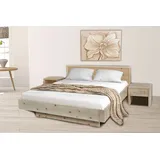 Casamia Holzbett Zirbenholzbett Schwebebett Zirbenbett Bett Mia 2 Zirbe massiv beige 208 cm x 210 cm x 90 cm