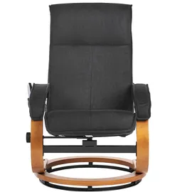 Beliani Massagesessel HERO Stoff 51 x 102 x 51 cm Schwarz mit Fußstütze
