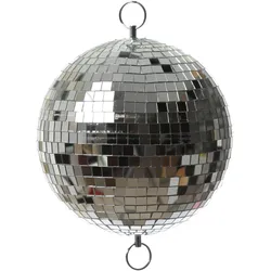 Spiegelkugel 25cm - silber - Discokugel Echtglas - 10x10mm Spiegel - PROMO - Met...