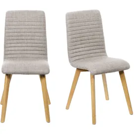 Home Affaire »Arosa Esszimmerstuhl, Polsterstuhl, Küchenstuhl, Speisestuhl, Essstuhl« (Set) 2 Stk.2er-Set, Beine aus Massivholz Eiche oder Buche, mit gestepptem Stoff