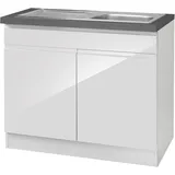 KOCHSTATION Spülenschrank »KS-Virginia«, 100 cm breit, inklusive Einbauspüle, weiß