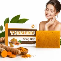 Kurkuma Seifenstück,Turmeric Soap Bar, mit Kojic Acid,Hautaufhellende Kurkuma Seife für Gesicht und Körper, Kernseife Natur für Gesicht & Körper, Seife Stück für Glatte & Strahlende Haut,100g