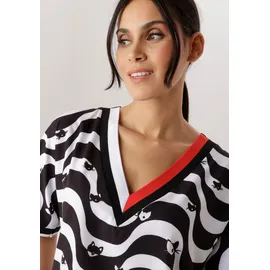 Aniston SELECTED Schlupfbluse mit grafischem Muster Rot/Schwarz/Weiß 36/38