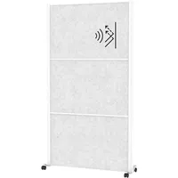 Maul Akustik-Trennwand MAULconnecto 9611102, hellgrau 100,0 x 182,0 cm mit Rollen, 1 St.