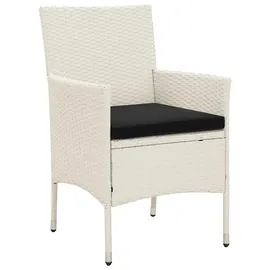 vidaXL Polyrattan Garten-Essgruppe 5-tlg. weiß inkl. Auflagen