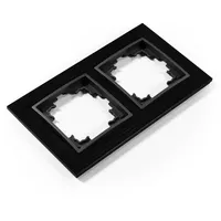 McPower FLAIR, 2-fach, schwarz Aluminium, Abdeckrahmen für Steckdosen -