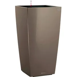 LECHUZA Cubico 40 Komplettset 40 x 40 x 75 cm taupe hochglanz