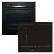 Bosch Herdset Bosch Backofen Schnellaufheizung mit Induktionskochfeld Bratsensor - autark, 60 cm