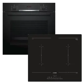 Bosch Herdset Bosch Backofen Schnellaufheizung mit Induktionskochfeld Bratsensor - autark, 60 cm
