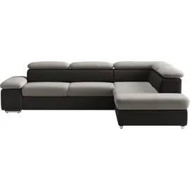 sit&more Ecksofa »Valentine L-Form, B: 272 cm« mit Arm- & Kopfteilverstellung, optional mit Bettfunktion, schwarz