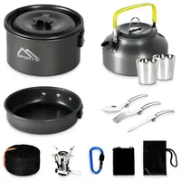 Msports Camping Kochset Premium - Kochgeschirr Outdoor aus Aluminium