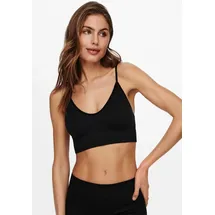 Only ONLVICKY Rib Seamless V-Neck Top Schwarz M-L