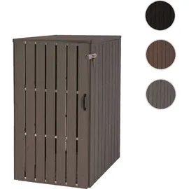 Mendler 1er WPC-Mülltonnenverkleidung HWC-J28, Mülltonnenbox, Metall Holzoptik, erweiterbar 240l ~ grau