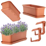 Kadax Blumenkasten 39,5 x 15,3 x 12,6 cm Terrakotta