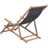 vidaXL Klappbarer Strandstuhl Stoff und Holzrahmen Grau