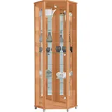 fif möbel Vitrine TRIO Eckvitrine/Glasvitrine 1x Glastür, perfekt für Sammler, Sammlervitrine beige