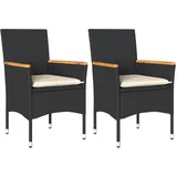 vidaXL Gartenstuhl 54,3 x 66,8 x 42 cm schwarz 2 St.