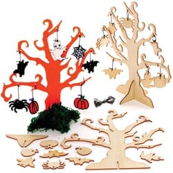 Gruseliger Baum Holzbastelset (pro Set 2) Halloween-Basteleien