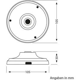 ledscom.de Baldachin, Porzellan, weiß, 105mm Ø