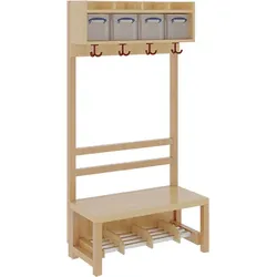 Komplettgarderobe mit einfacher Ablage inklusive Boxen