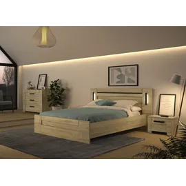 Gami Einzelbett Sofia 217 x 207 x 99 cm Eiche goldfarben gold