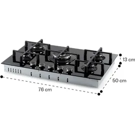 Klarstein Gaskocher 5-Flammig, 11,5kW Einbau-Gaskocher für Innenbereich, Edelstahl-Gaskocher für Wohnmobil, 5-Flammiger Gaskocher, Fünf Brenner Gasherde,