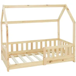 ML-Design Kinderbett Kinderhaus Rausfallschutz Hausbett Bett Holzbett 70x140cm Kiefernholz