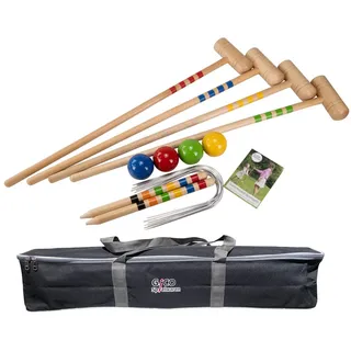 GICO Spielzeug-Gartenset GICO Krocket Set 4 Spieler (80 cm) -spiel gut (Auszeichnung)- 3224, Holz Krocketspiel für den Garten