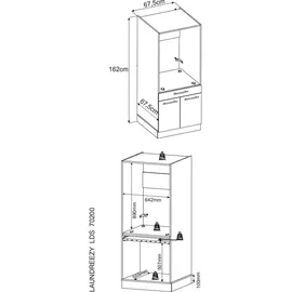 Bega BBK Laundrezzy Waschmaschinenschrank 67,5 x 162 x 67,5 cm Schwarz