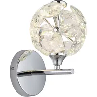 GLOBO Wandleuchte Kristallleuchte Flurlampe LED chrom Wohnzimmer Kugellampe Metall