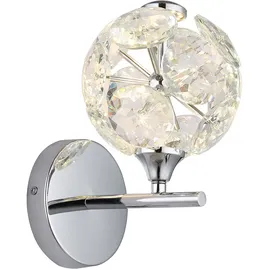 GLOBO Wandleuchte Kristallleuchte Flurlampe LED chrom Wohnzimmer Kugellampe Metall