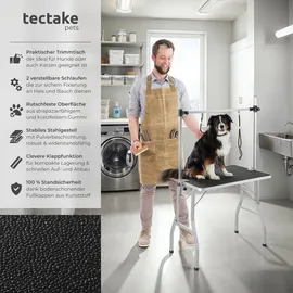 Tectake Trimmtisch, mit höhenverstellbarem Galgen und 2 Schlingen, rutschfeste und kratzfeste Gummibeschichtung, Belastbarkeit 60 kg