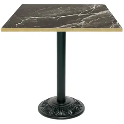Restootab Tisch Bistrot-Stil 70x70cm - Modell Marmor Royal mit messingfarbenen Kanten