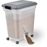 Iris Ohyama Hundefutter Aufbewahrung Mit Rollen, 45l/15kg, Grau, Luftdichte Futterbox, Trockenfutter, Futterbehälter, Für Hunde, Katzen, Tierfutterbehälter, Schaufel, Bpa-frei, Futtertonne, Ats-l - Iris Ohyama