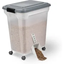Iris Ohyama Hundefutter Aufbewahrung Mit Rollen, 45l/15kg, Grau, Luftdichte Futterbox, Trockenfutter, Futterbehälter, Für Hunde, Katzen, Tierfutterbehälter, Schaufel, Bpa-frei, Futtertonne, Ats-l - Iris Ohyama