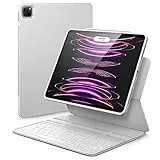 ESR Ascend Tastatur Hülle Lite, iPad Tastatur Hülle kompatibel mit iPad Pro 12.9 2022/2021, magnetische abnehmbare Hülle, Einstellbarer Hoch-/Querformatmodus, leicht und tragbar, Weiß