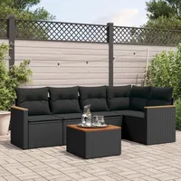 Gecheer 6-TLG. Gartenlounge Set, Balkonlounge Set, Terrassensofa, Loungemöbel Polyrattan, Polyrattan Gartenmöbel, Garten Sofa Set, Kissen