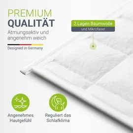 Juskys Gewichtsdecke 135x200 – Weiß, Anti-Stress-Decke mit Glasperlen, Baumwolle, 7 Schichten - 5 kg