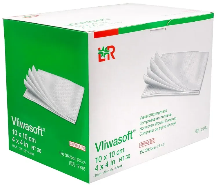 Vliwasoft Vlieskompressen Steril 10x10 Cm 4l. 150 St