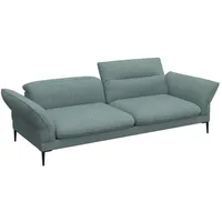 flexlux 3-Sitzer Salino, Funktionssofa, Relaxsofa, Sofa mit Arm- und Kopfteil-Verstellungen, Kaltschaum & Stahl-Wellen blau