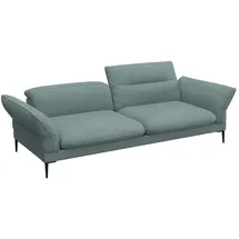 flexlux 3-Sitzer Salino, Funktionssofa, Relaxsofa, Sofa mit Arm- und Kopfteil-Verstellungen, Kaltschaum & Stahl-Wellen blau