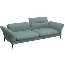 flexlux 3-Sitzer Salino, Funktionssofa, Relaxsofa, Sofa mit Arm- und Kopfteil-Verstellungen, Kaltschaum & Stahl-Wellen blau