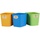 Curver Eco Friendly Mülltrennungssystem Mülleimer Mülltrennung Papier Glas und Kunststoff Recycling-Eimer aus Kunstoff (3x9L) - Bunt
