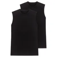 SCHIESSER Achselhemd "Essentials", Herren, Gr. 3XL, N-Gr, schwarz (000, schwarz), Single Jersey, Obermaterial: 100% Baumwolle, unifarben, normal, Rundhals, Unterhemden, ärmellos, Doppelpack, Rundhalsausschnitt, Baumwolle