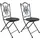 Hti-Living Gartenstuhl 2er-Set Metall  Schwarz 58 x 58 x 88 cm schwarz