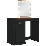 vidaXL Schminktisch mit LED-Leuchten Schwarz 90x42x132,5 cm