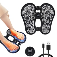 Tulov Fußmassagegerät, Faltbares EMS Fußmassagegerät mit 8 Modi & 19 einstellbaren Frequenzen, USB Tragbare Foot Massager Intelligente Massagematte zur Durchblutung und Linderung von Muskelschmerzen
