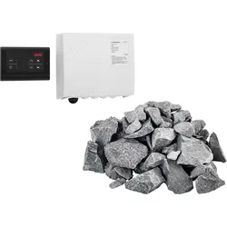 Set Saunasteuerung mit Saunasteinen - LED-Display - 20 kg - für Uniprodo Saunaöfen UNI_SAUNA_S01-SET