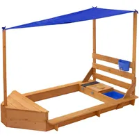 ML-Design Sandkasten mit Dach Boot blau