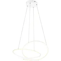 TRIO Leuchten LED Pendelleuchte DARVIN, LED Hängelampe 52W 6700 Lumen, dimmbar, Lichtfarbe einstellbar, Dimmfunktion, LED fest integriert, warmweiß - kaltweiß, CCT 2300/3000/4000K warmweiß-kaltweiß, höhenverstellbar bis max 150cm weiß